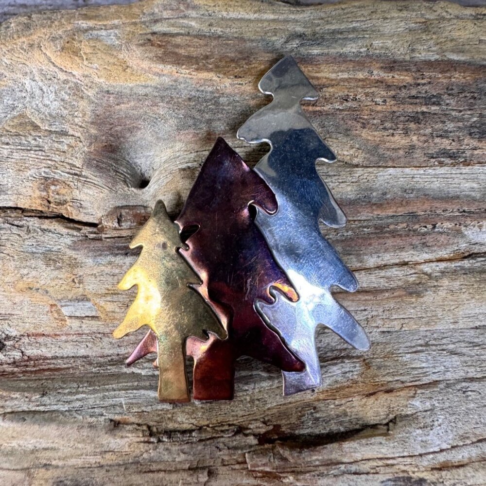 ree Brooch Pin Women’s Sterling Silver Copper Brass Mixed Metal 10.22g